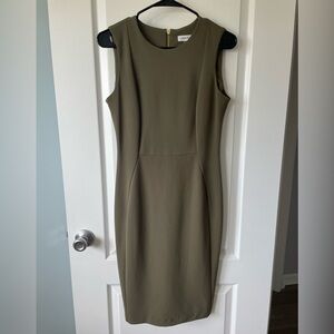 Calvin Klein olive sheath dress
